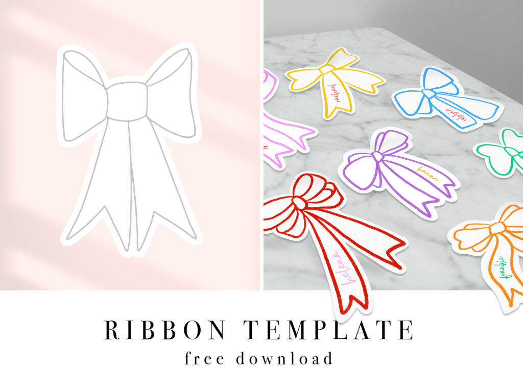 Ribbon Outline Template PDF - Dear Delilah